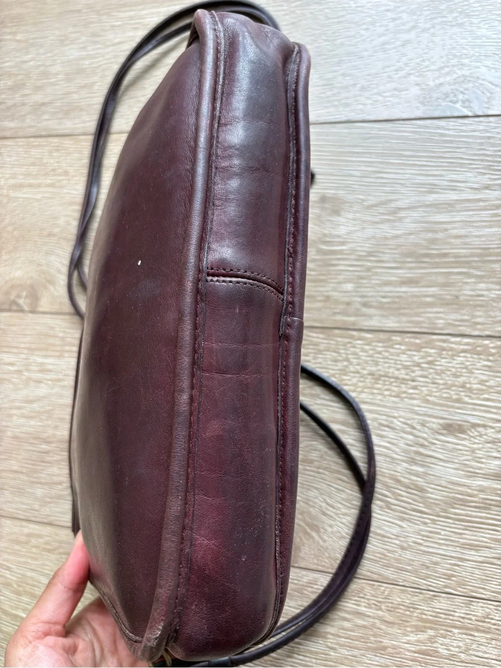 Vintage Coach Rare NYC Burgundy Zippered Clutch